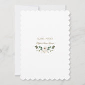 Witte Bloemen Goud Mis Quince Quinceañera  Kaart (Achterkant)