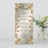 Witte Bloemen Goud  Trouwmenu Menu