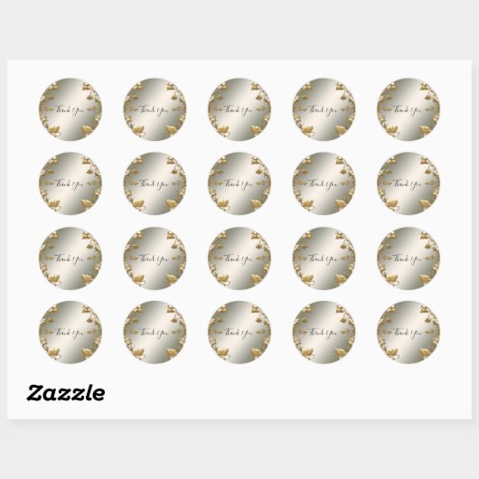 Witte Bloemen Goud  Zegel Wedding Sticker (Vel)