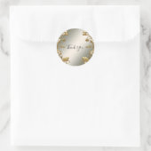 Witte Bloemen Goud  Zegel Wedding Sticker (Tas)