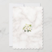 Witte Bloemen Gouden Glitters Marmer Baby Shower Kaart (Achterkant)