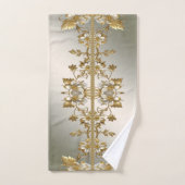 Witte Bloemen Gouden  Handdoek Set (Handdoek)