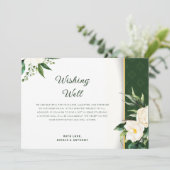 Witte Bloemen Gouden Streep die goed wenst Kaart (Staand voorkant)