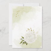 witte bloemen greenery verjaardagsfeest kaart (Achterkant)