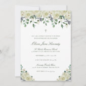 Witte Bloemen & Groen Fotodoop Kaart (Voorkant)