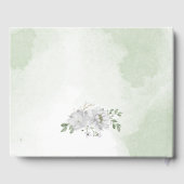 witte bloemen groen goud gastenboek (Achterkant)