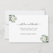 Witte Bloemen Groen Met Liefde En Bedankt Trouwen (Voorkant)