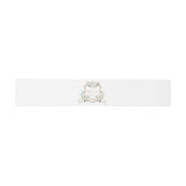 Witte Bloemen Groen Sage Monogram Crest Bruiloft Uitnodigingen Wikkel (Vlak)