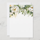 Witte Bloemen Groen Sip en Zie Baby shower Kaart (Achterkant)