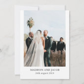 Witte Bloemen Groen Succulent Save the Date Kaart (Achterkant)