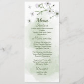 witte bloemen groen trouwmenu menu (Voorkant)