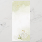 witte bloemen groen trouwmenu menu (Achterkant)