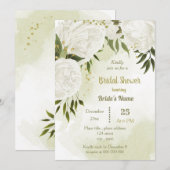  witte bloemen groen vrijgezellenfeest kaart (Voorkant / Achterkant)