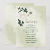  witte bloemen groen zitkaart kaart (Voorkant / Achterkant)