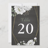 witte bloemen groen zwart tafelnummer (Voorkant)