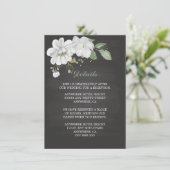 witte bloemen groen zwarte details informatiekaartje (Staand voorkant)