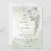 witte bloemen groenachtig goud met een grote bruil kaart (Voorkant)