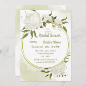 witte bloemen groenachtig goud met vrijgezellenfee kaart (Voorkant / Achterkant)