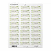 Witte Bloemen Groene bladeren Aangepaste Sjabloon Etiket (Full Sheet)