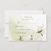  witte bloemen groene bladeren botanische RSVP kaartje (Voorkant)