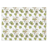 Witte bloemen groene bladeren tafelkleed (Voorkant (Horizontaal))