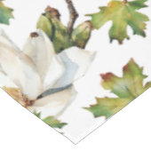 Witte bloemen groene bladeren tafelkleed (Gekanteld)