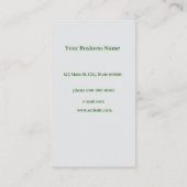 Witte bloemen, groene bladeren, waterverf visitekaartje (Achterkant)