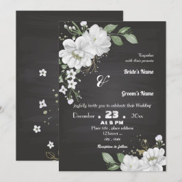 witte bloemen groene bladeren zwarte bladeren kaart