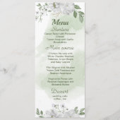 witte bloemen groene bruiloft menu (Voorkant)