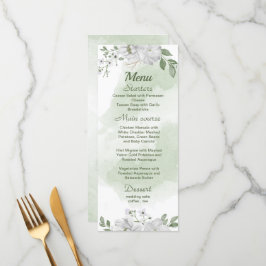witte bloemen groene bruiloft menu
