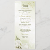 witte bloemen groene bruiloft menu (Voorkant)