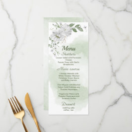 witte bloemen groene bruiloft menu