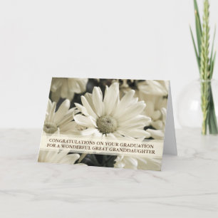 Witte Bloemen Grote kleindochter Afstuderen Kaart