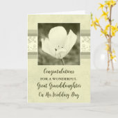 Witte Bloemen Grote kleindochter bruiloft Kaart (Gele Bloem)