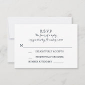 Witte bloemen handgeschreven vintage bruiloft RSVP (Achterkant)