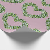  Witte Bloemen Hart met Greenery Cadeaupapier (Hoek)