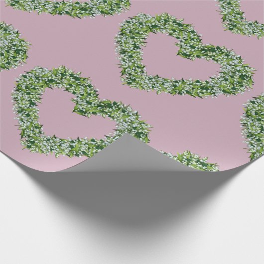  Witte Bloemen Hart met Greenery Cadeaupapier (Hoek)