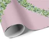  Witte Bloemen Hart met Greenery Cadeaupapier (Rol Hoek)
