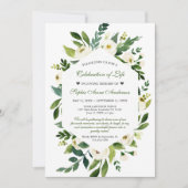 Witte Bloemen Herdenkingsdienst Funeral Memorial Kaart (Voorkant)