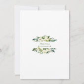 Witte Bloemen Herdenkingsdienst Funeral Memorial Kaart (Achterkant)