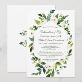 Witte Bloemen Herdenkingsdienst Funeral Memorial Kaart (Voorkant / Achterkant)