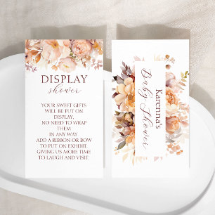 Witte Bloemen Herfst Baby shower Display Douche Informatiekaartje
