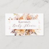Witte Bloemen Herfst Baby shower Display Douche Informatiekaartje (Achterkant)