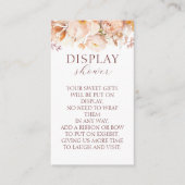 Witte Bloemen Herfst Baby shower Display Douche Informatiekaartje (Voorkant)