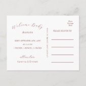 Witte  Bloemen Herfst Foto Geboorte Aankondigingskaart (Achterkant)