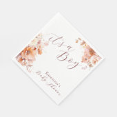 Witte  Bloemen Herfst Het is een Jongen Baby showe Servet (Hoek)