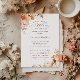 Witte Bloemen Herfst Kleine Wildbloem Baby shower Kaart