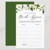 Witte bloemen hoe oud de bruid- en bruinkoolKaart  (Voorkant / Achterkant)