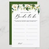 Witte bloemen Hoe oud was het spel van de briddesc (Voorkant / Achterkant)