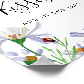 Witte Bloemen Hoeveel Kusjes Bord Poster (Hoek)